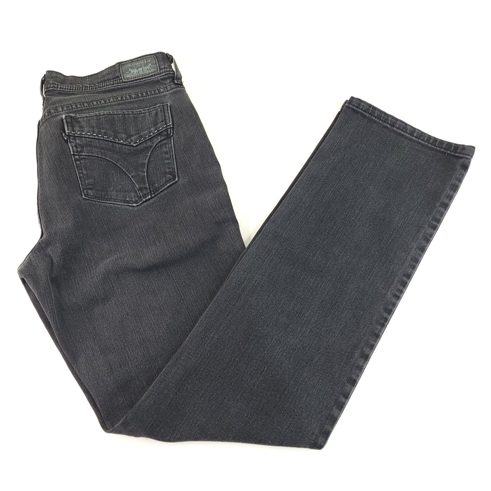 Levis 505 Jeans Womens 8 L 30x32 Straight Stretch‎ Black Denim Black Tag Casual